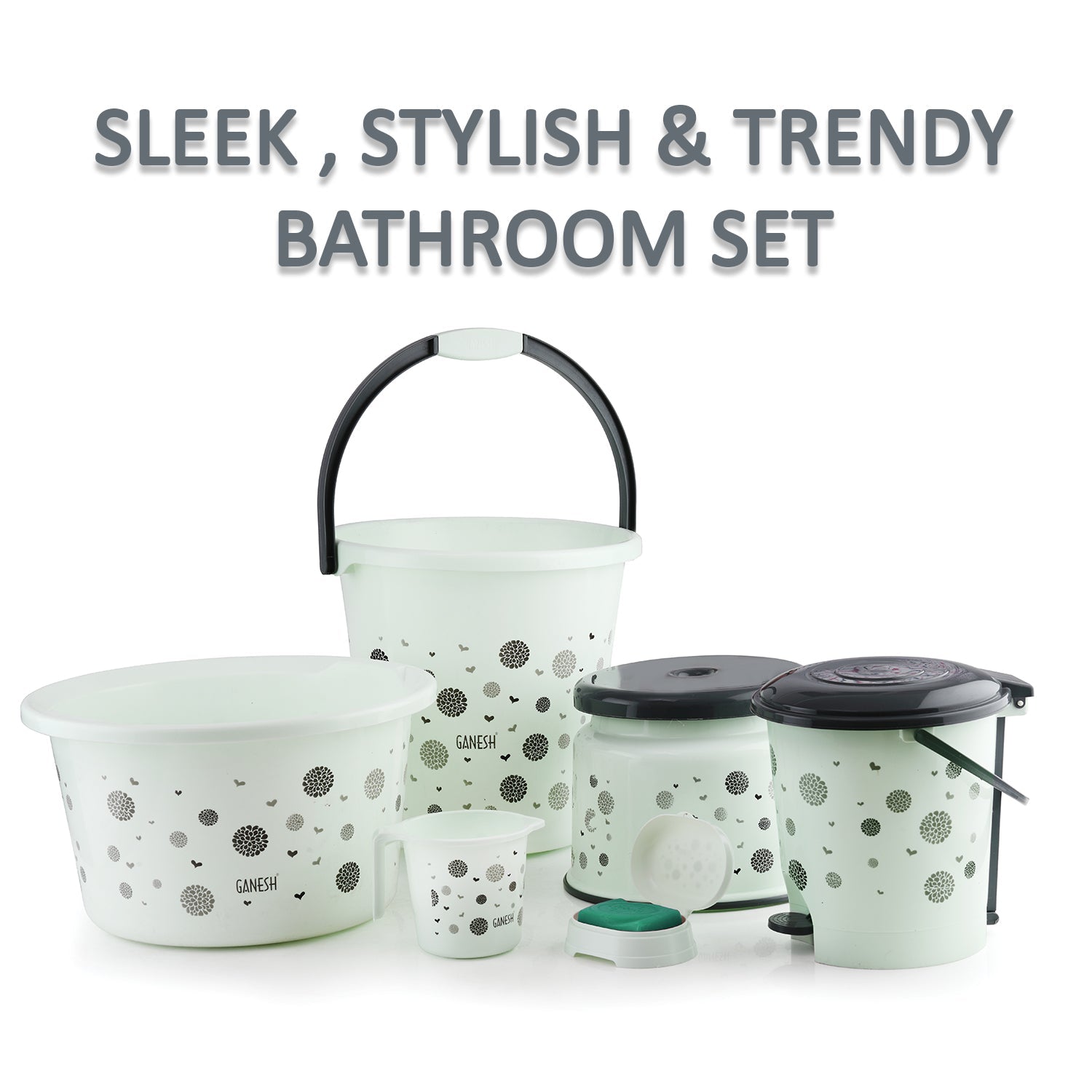 8711 PLASTIC BATHROOM ACCESSORIES SET 6 PCS BATH SET BATHROOM BUCKET WITH DUSTBIN MUG, STOOL, SOAP CASE,TUB DeoDap 8711 PLASTIC BATHROOM ACCESSORIES SET 6 PCS BATH SET BATHROOM BUCKET WITH DUSTBIN MUG, STOOL, SOAP CASE,TUB DeoDap